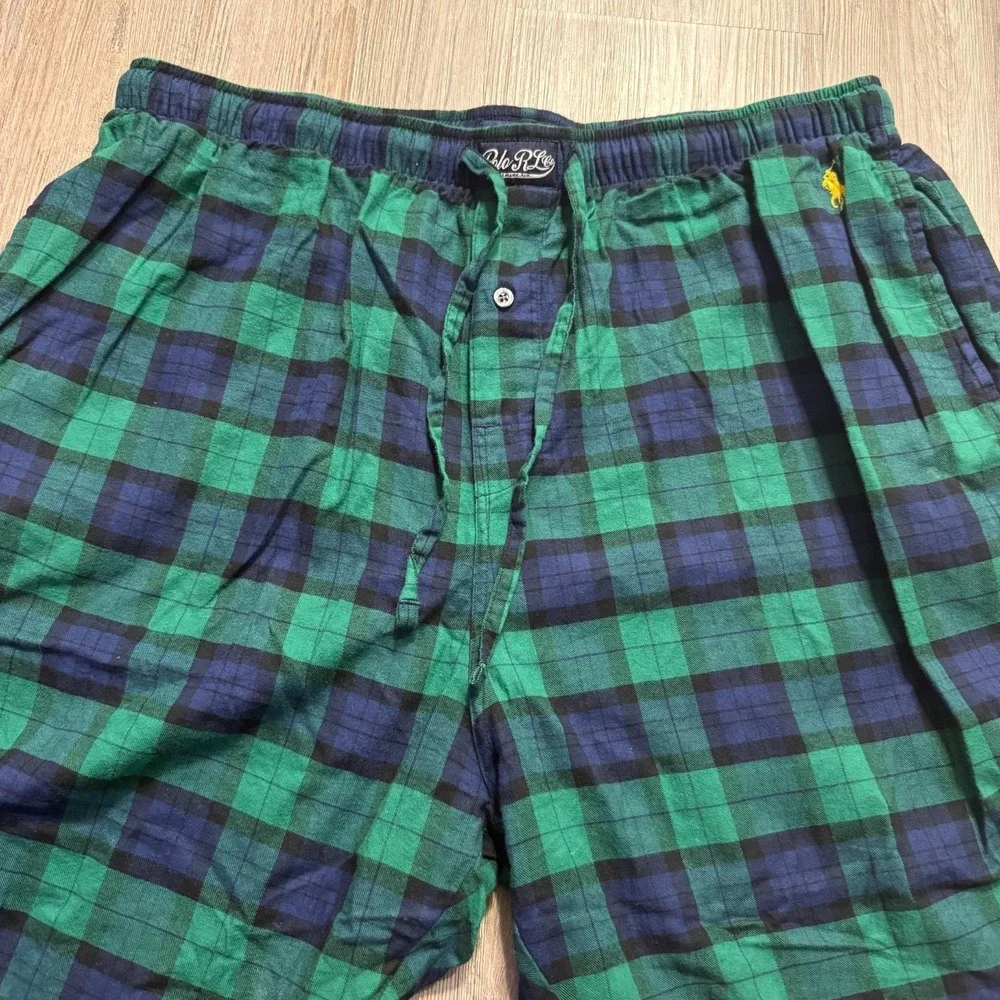 Polo Ralph Lauren Sleepwear Mens XL Green Plaid Flannel Sleep Pants
